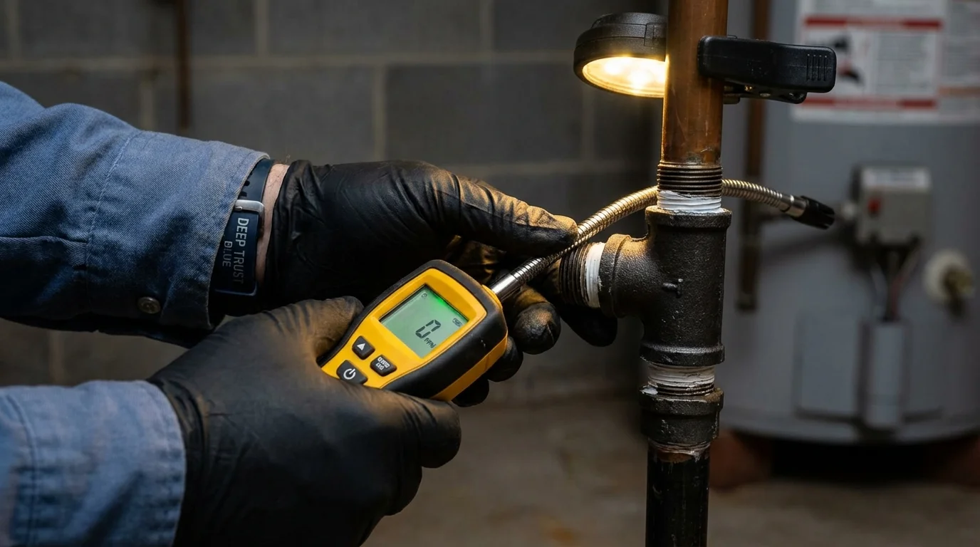 Gas leak detection with electronic sniffer by Johns Plumbing LLC in Tyler